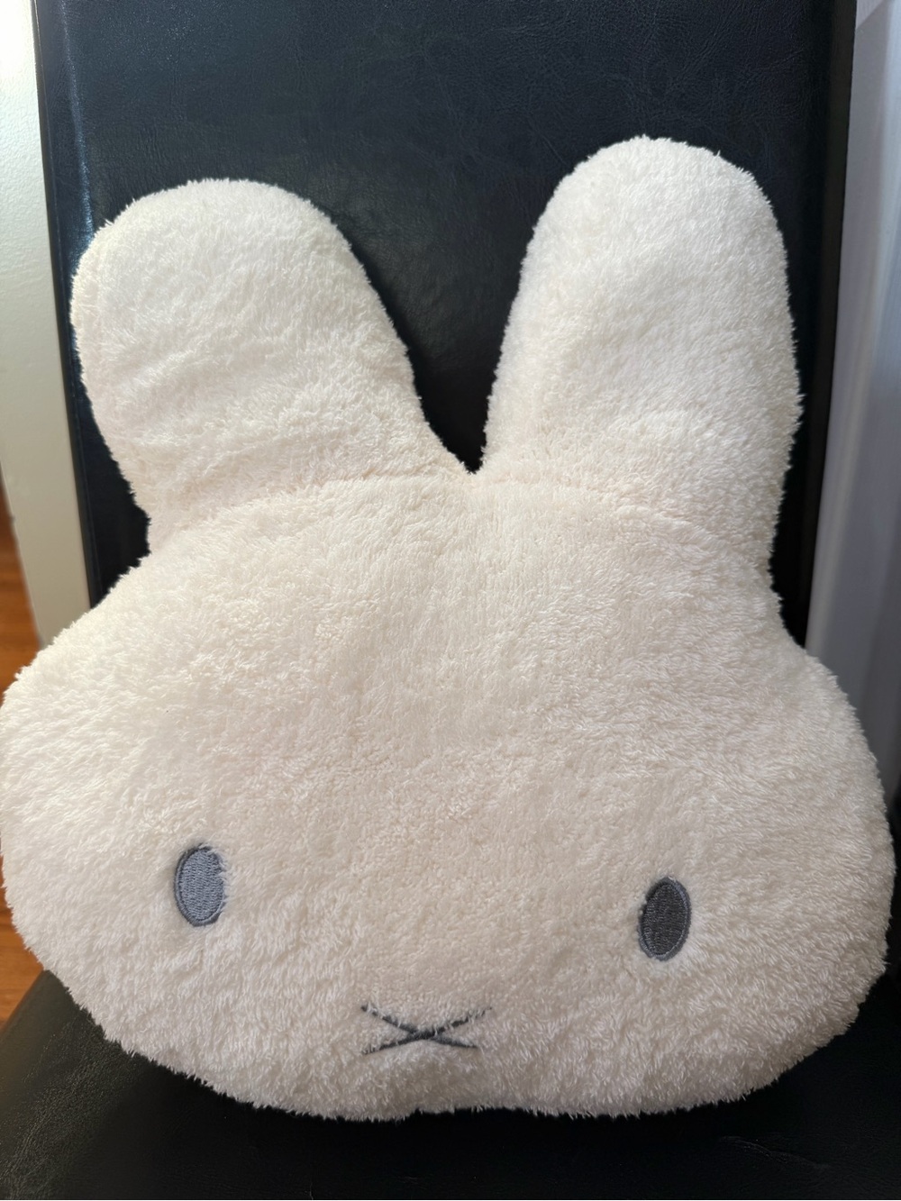 Plush Bunny Face Pillow - Soft Cream Plush